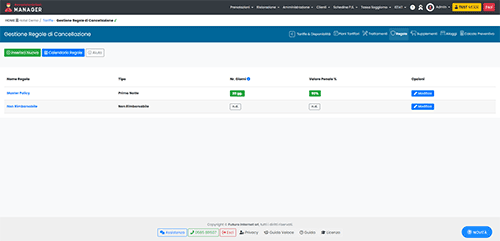 Gestione regole di cancellazione periodo per periodo