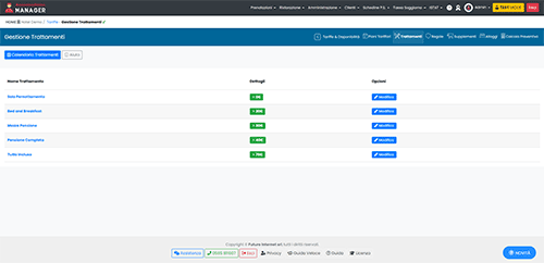 Gestione trattamenti con prezzo