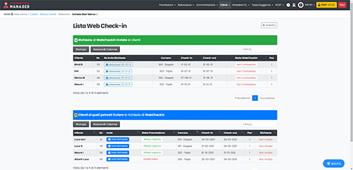 Invio richieste webcheckin